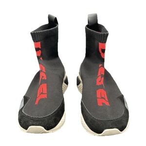 Diesel Men's SKB Sock-Sneakers Black/Methyl Blue Size 10.5